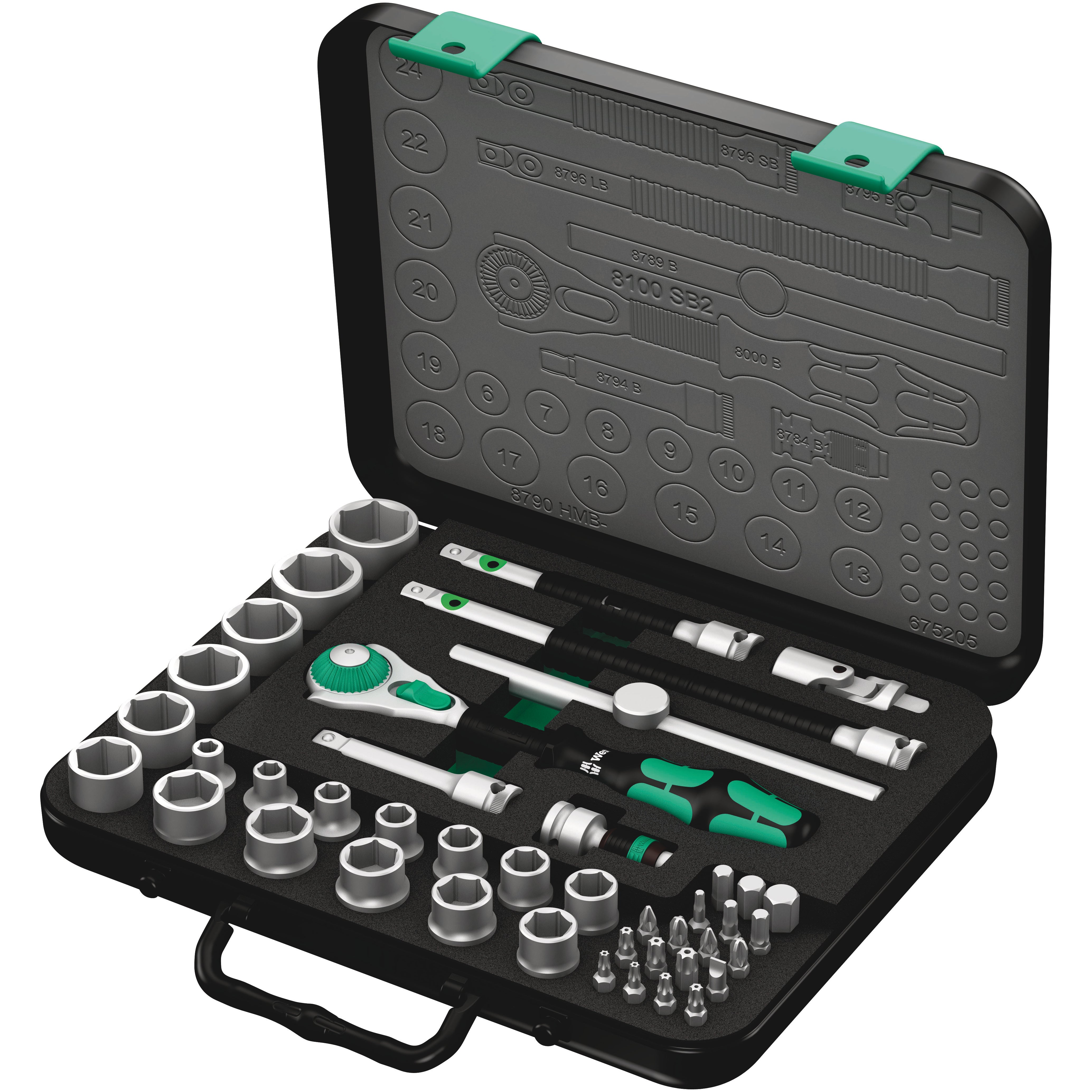 Wera 05003594001 8100Sb2 Socket Set 3/8" Drive Metric Zyklop 43pc