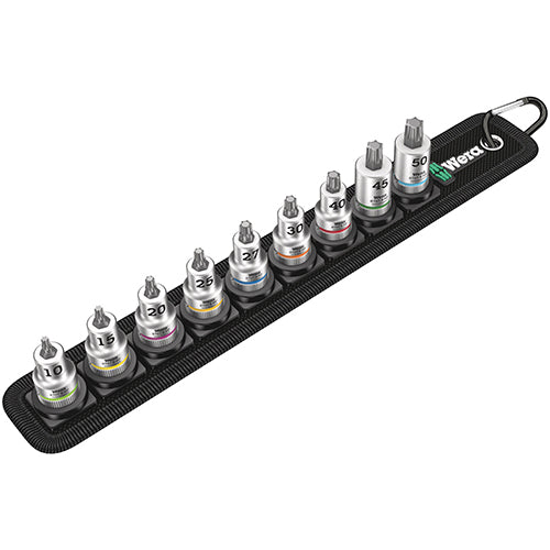 Wera 05003972001 Belt B 3 Torx® HF Bit-Socket Set 3/8" Metric Zyklop 9pc