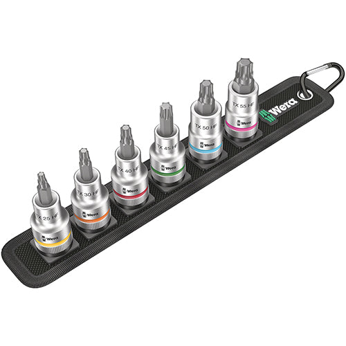 Wera 05003997001 Belt C 3 Torx® Hf Bit-Socket Set 1/2" Metric Zyklop 6pc
