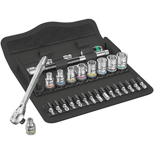 Wera 05004018001 8100SA8 Socket Set 1/4" Drive Metric Zyklop Metal Switch