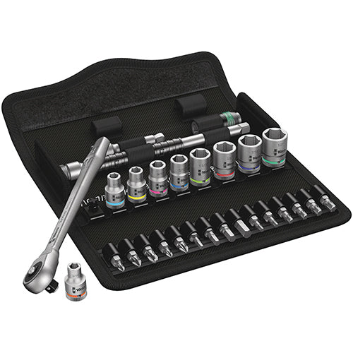 Wera 05004020001 8100SA10 Socket Set 1/4" Drive Imperial Zyklop Metal Push