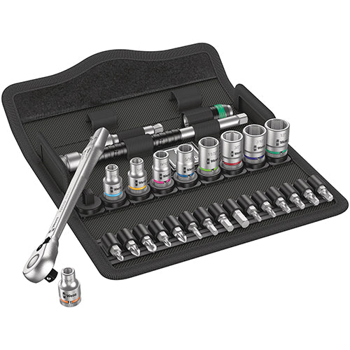 Wera 05004021001 8100SA11 Socket Set 1/4" Drive Imperial Zyklop Metal Switch