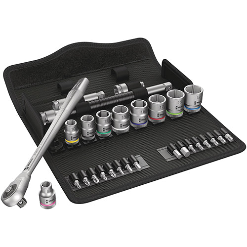 Wera 05004047001 8100SB7 Socket Set 3/8" Drive Metric Zyklop Metal Push