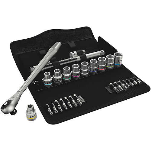 Wera 05004077001 8100SC7 Socket Set 1/2" Drive Metric Zyklop Metal Push