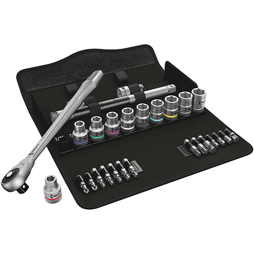 Wera 05004080001 8100SC10 Socket Set 1/2" Drive Imperial Zyklop Metal Push