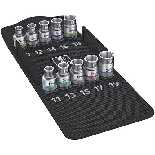 Wera 05004203001 8790HMC HF/10 Bolt Holding Socket Set 1/2" Metric Zyklop 10pc