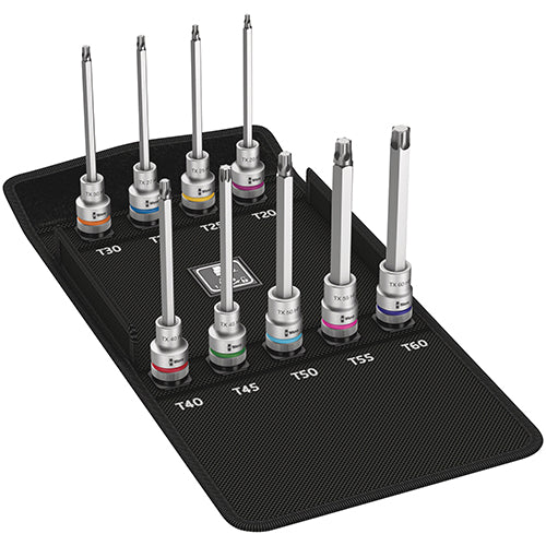 Wera 05004212001 8767C HF/3 Torx Socket Set 1/2"/140mm Metric Zyklop 9pc
