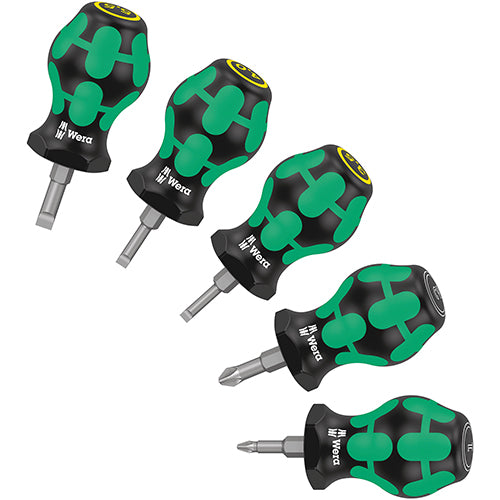 Wera 05008871001 Stubby Set 2 Kraftform Screwdriver Set Pozidriv/Slotted 5pc