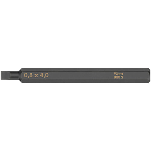 Wera 05018140001 800 S 1/4" Impact Bit, 0.8x4.0x70mm