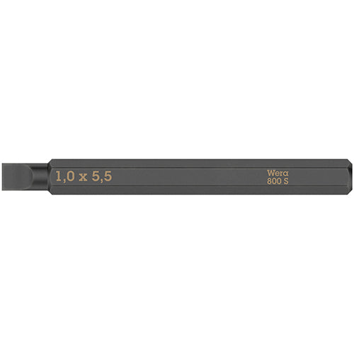 Wera 05018141001 800 S 1/4" Impact Bit, 1.0x5.5x70mm