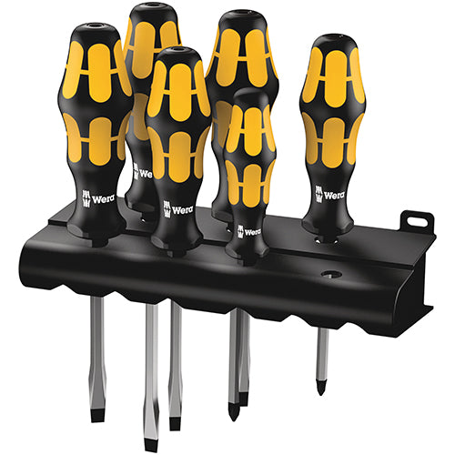 Wera 05018283001 932/6S Chiseldriver Set Slotted/Phillips Sq Drive Kraftform Plus 6pc