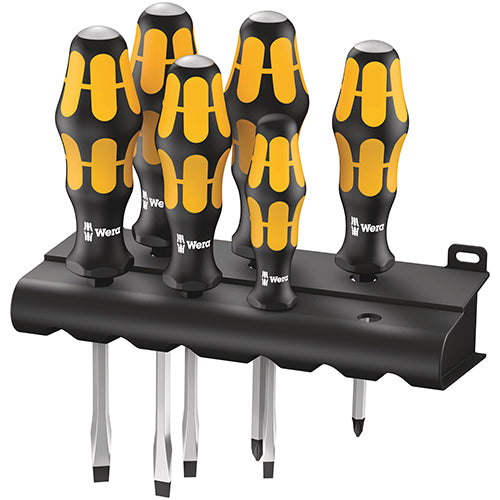 Wera 05018287001 932/918/6 Chiseldriver Set Slotted/Pozidriv Kraftform Plus 6pc