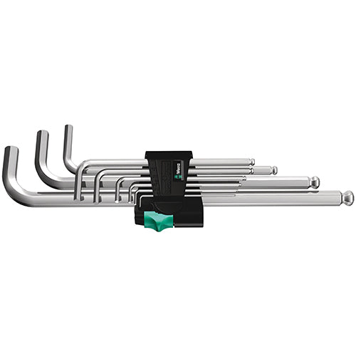 Wera 05022087001 950PKL/9SMN Hex Key Set 1.5-10 Long Ballend Chrome Plated 9pc