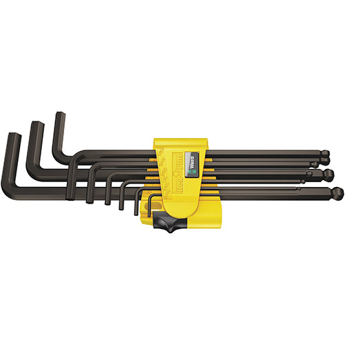 Wera 05022171001 950PKL/9SZN Hex Key Set 5/64"-3/8" Long Ballend 9pc