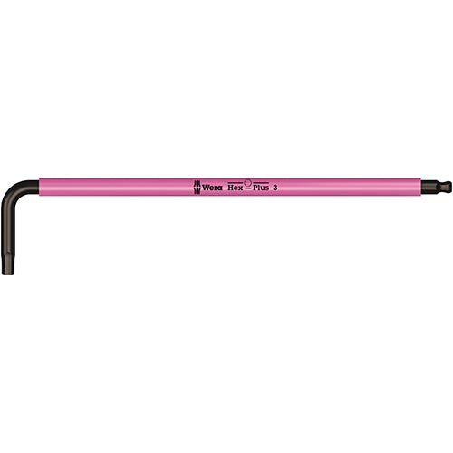 Wera 05022606001 950SPKL Multicolour Hex Key 3.0/123 Long Ballend Blacklaser