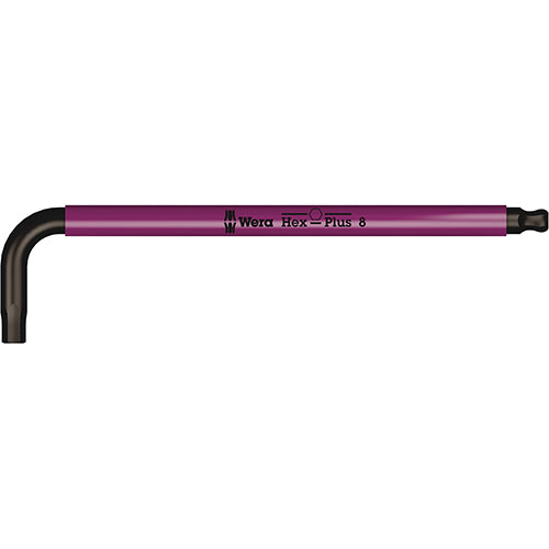 Wera 05022614001 950SPKL Multicolour Hex Key 8.0/195 Long Ballend Blacklaser