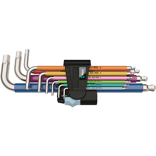 Wera 05022669001 3950SPKL/9SM Hex Key Set 1.5-10mm Multicolour Stainless 9pc