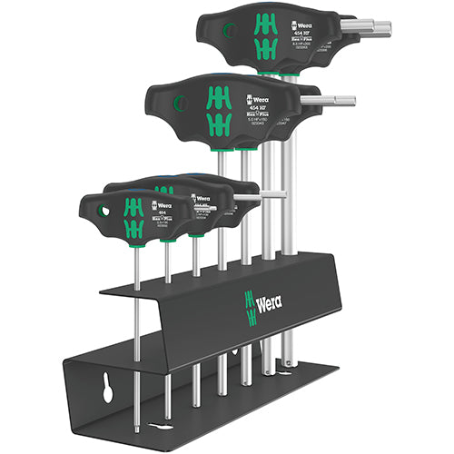 Wera 05023453001 454/7 Holding Function Set 2 Hex-Plus T-Handle Set With Metal Rack 7pc
