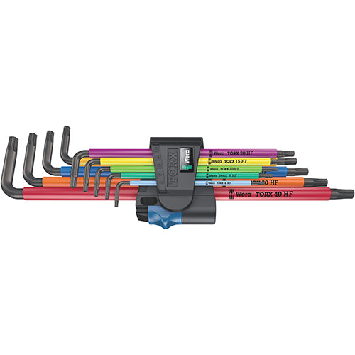 Wera 05024470001 967/9 Torx XL Multicolour HF 1 Torx L-Key Set, Long 9pc