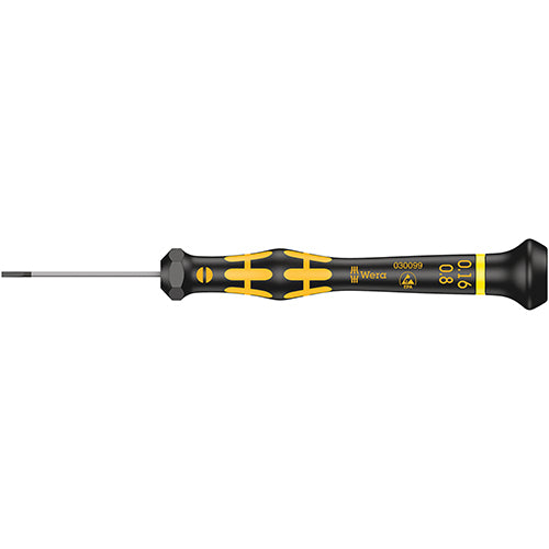 Wera 05030099001 1578 A ESD Kraftform Micro Slotted Screwdriver 0.16 x 0.8 x 40mm