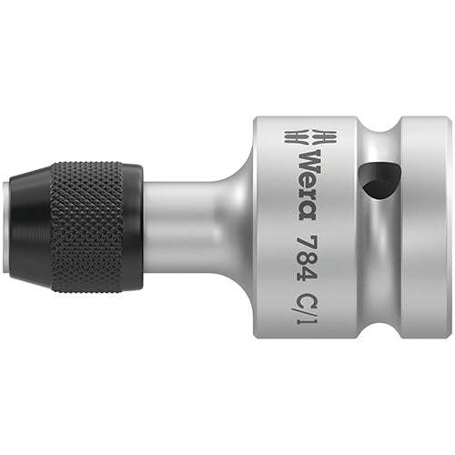 Wera 05042760001 784C/1 Adaptor Q-Rel 1/2" Sq-1/4" Hex/50mm