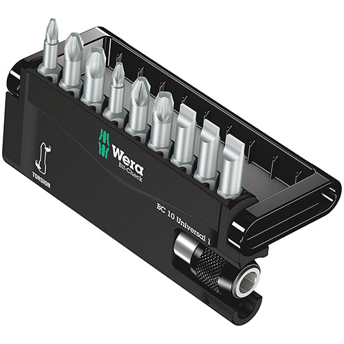 Wera 05056161001 8100-9/Tz Bitcheck Slotted/Phillips/Pozidriv Extra Tough Torsion 10pc
