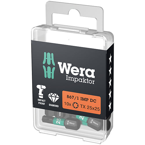 Wera 05057625001 867/1 DC Bit Torx 25/25 Impaktor 10pc