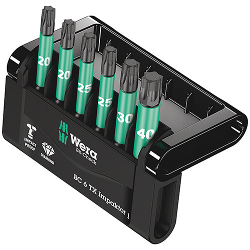Wera 05057693001 Bitcheck 6 Torx Impaktor 1 Torx IMP DC 6pc
