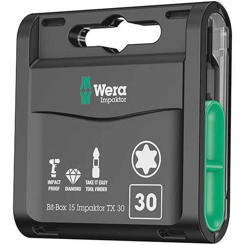 Wera 05057776001 Bit-Box 15 Impaktor Torx 30