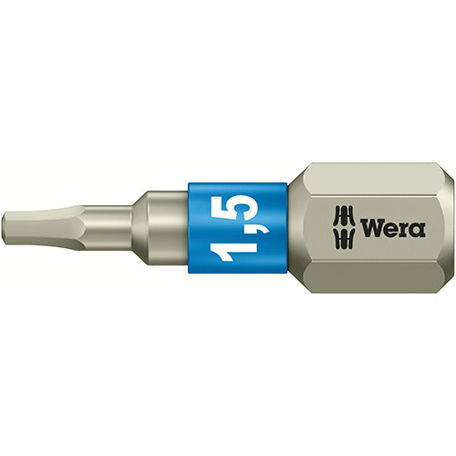 Wera 05071070001 3840/1 TS Bit Hex 1.5/25 Stainless Torsion