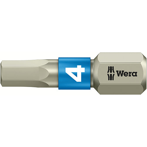 Wera 05071074001 3840/1 TS Bit Hex 4/25 Stainless Torsion