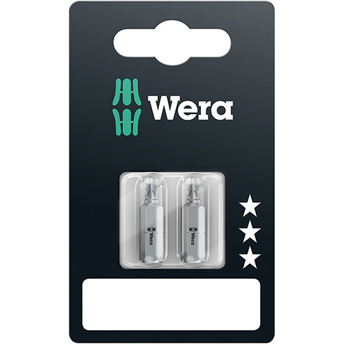 Wera 05073308001 855/1Z SB Bit Pozidriv 1/25 Extra Tough Carded 2 Pack