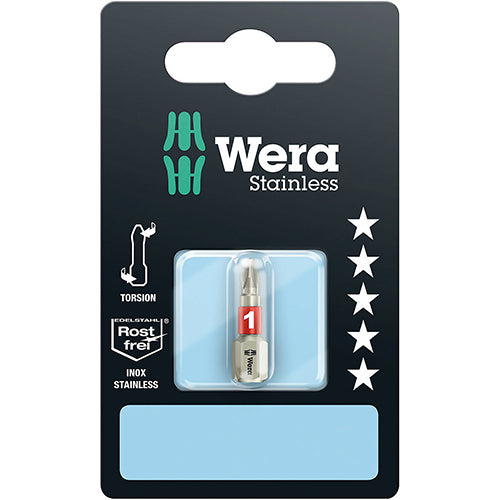 Wera 05073610001 3851/1 TS SB Bit Phillips 1/25 Stainless Torsion Carded