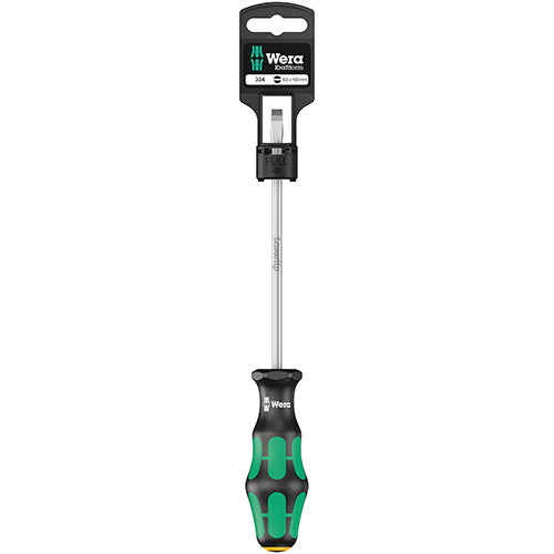 Wera 05100030001 334 SB Screwdriver Slotted 1.2/6.5/150 Kraftform Plus Hangered