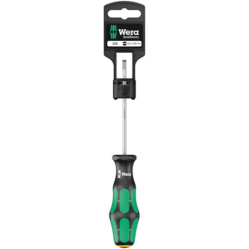 Wera 05100042001 335 SB Screwdriver Slotted 0.6/3.5/100 Kraftform Plus Hangered