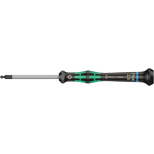 Wera 05118094001 2052 Screwdriver Ballend Hex 2.5/60 Kraftform Micro