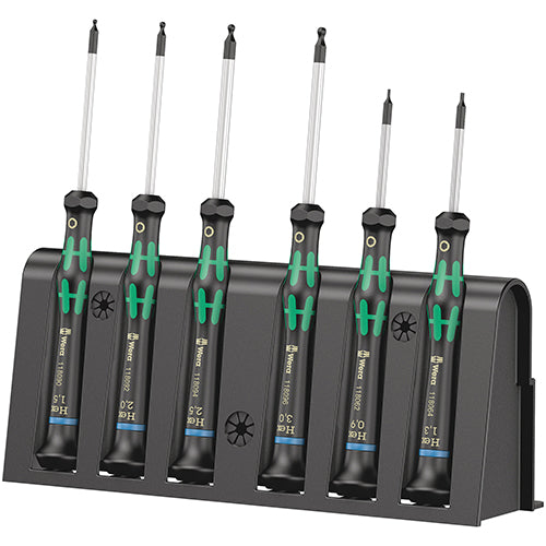 Wera 05118156001 2052/6 Screwdriver Set Hex Kraftform Micro 6Pc