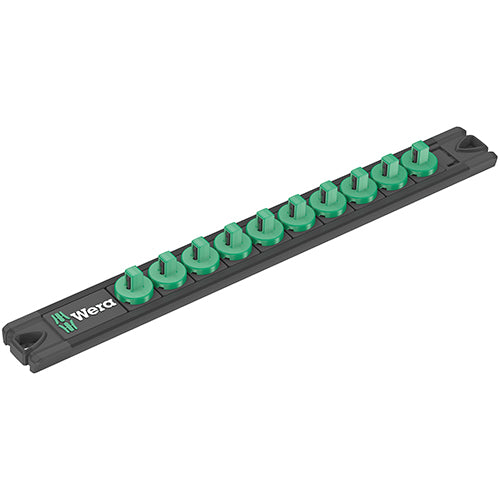 Wera 05136420001 9600 Magnetic Socket Rail, 1/4", 10 Location, Unloaded