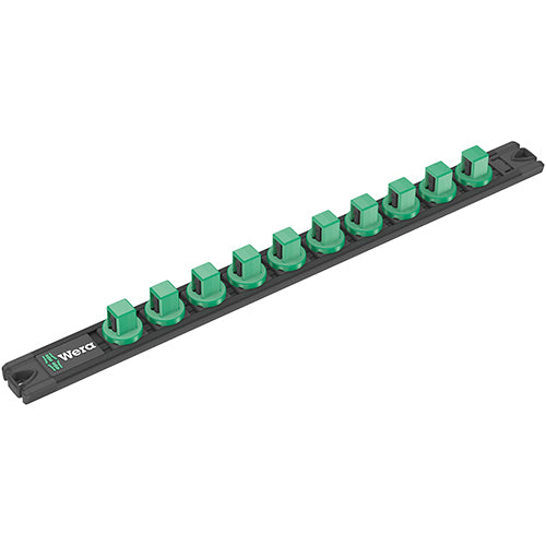 Wera 05136422001 9602 Magnetic Socket Rail, 1/2", 10 Location, Unloaded