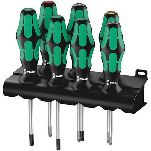 Wera 05320540001 335/350/367/7 Screwdriver Set Slotted/Phillips/Pozidriv/Torx Kraftform Plus 7pc