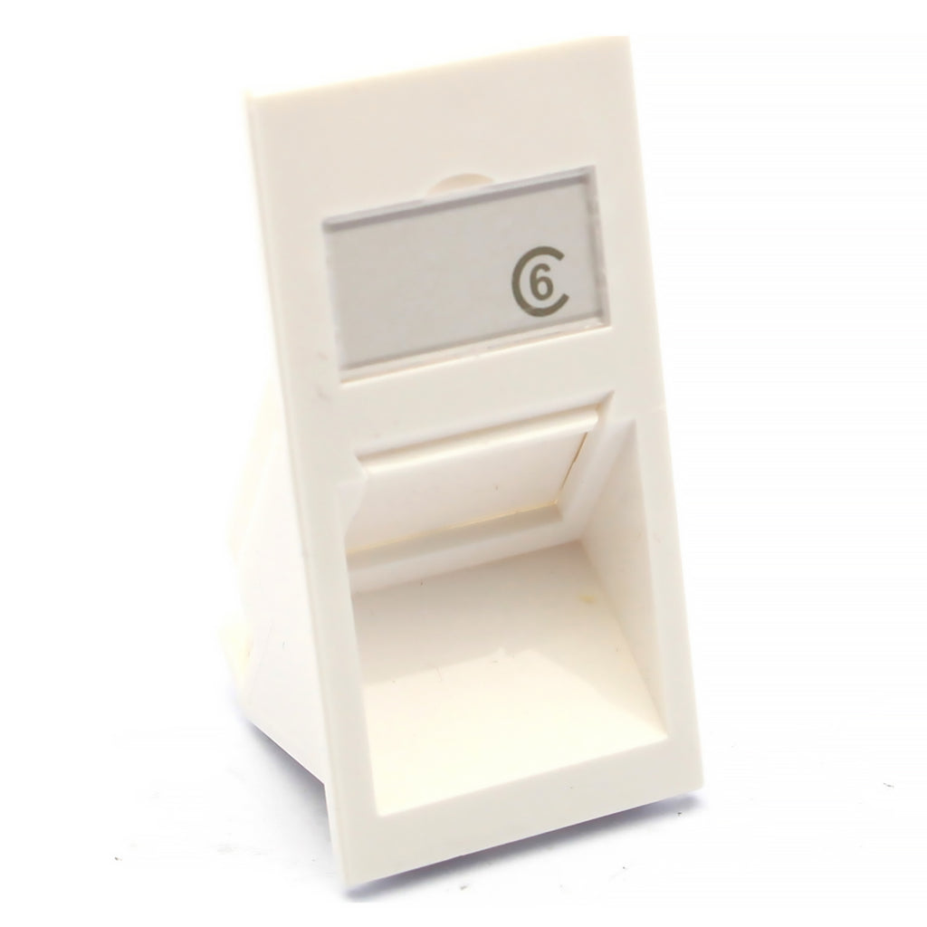 Angeled Shutter Module Excel Euro Module Angled Shutter For Keystone Jack White (100-175)