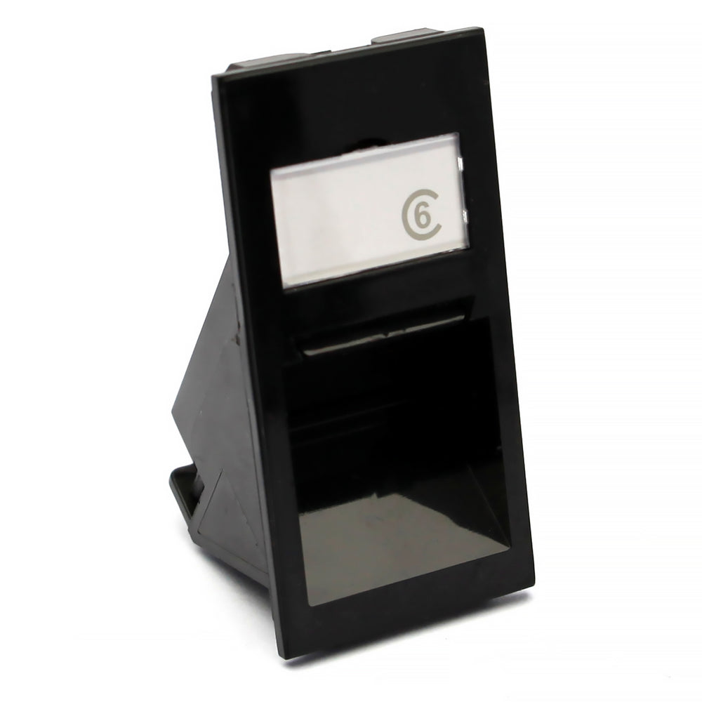 Excel Euro Module Angled Shutter For Keystone Jack Black (100-175-BK)
