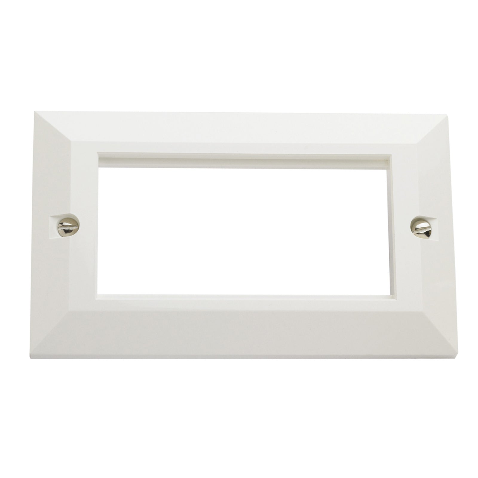 Excel Double Gang Bevelled Faceplate White