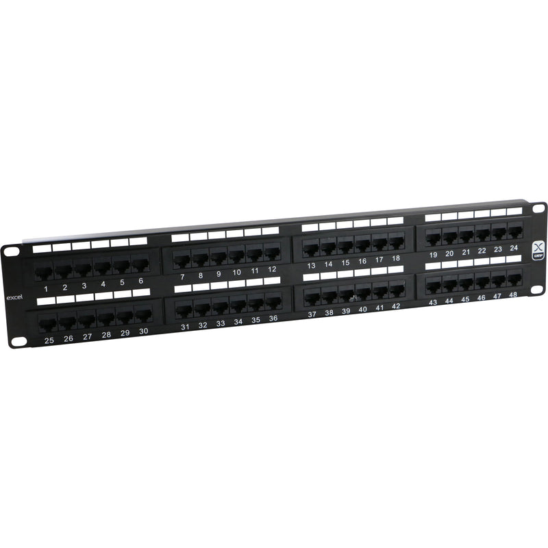 Excel 48 Port Cat5e UTP Patch Panel 2U Black