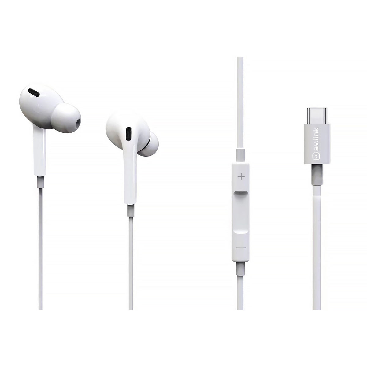 AV Link Digital USB Type-C Wired Earphones White
