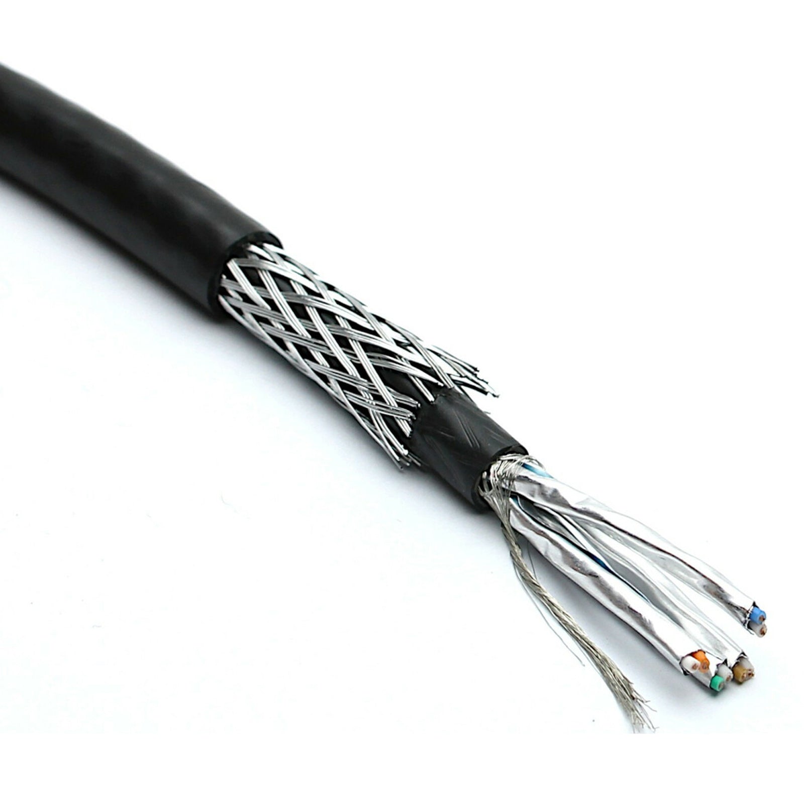 Black Excel Cat6a S/FTP External SWA PE 500m
