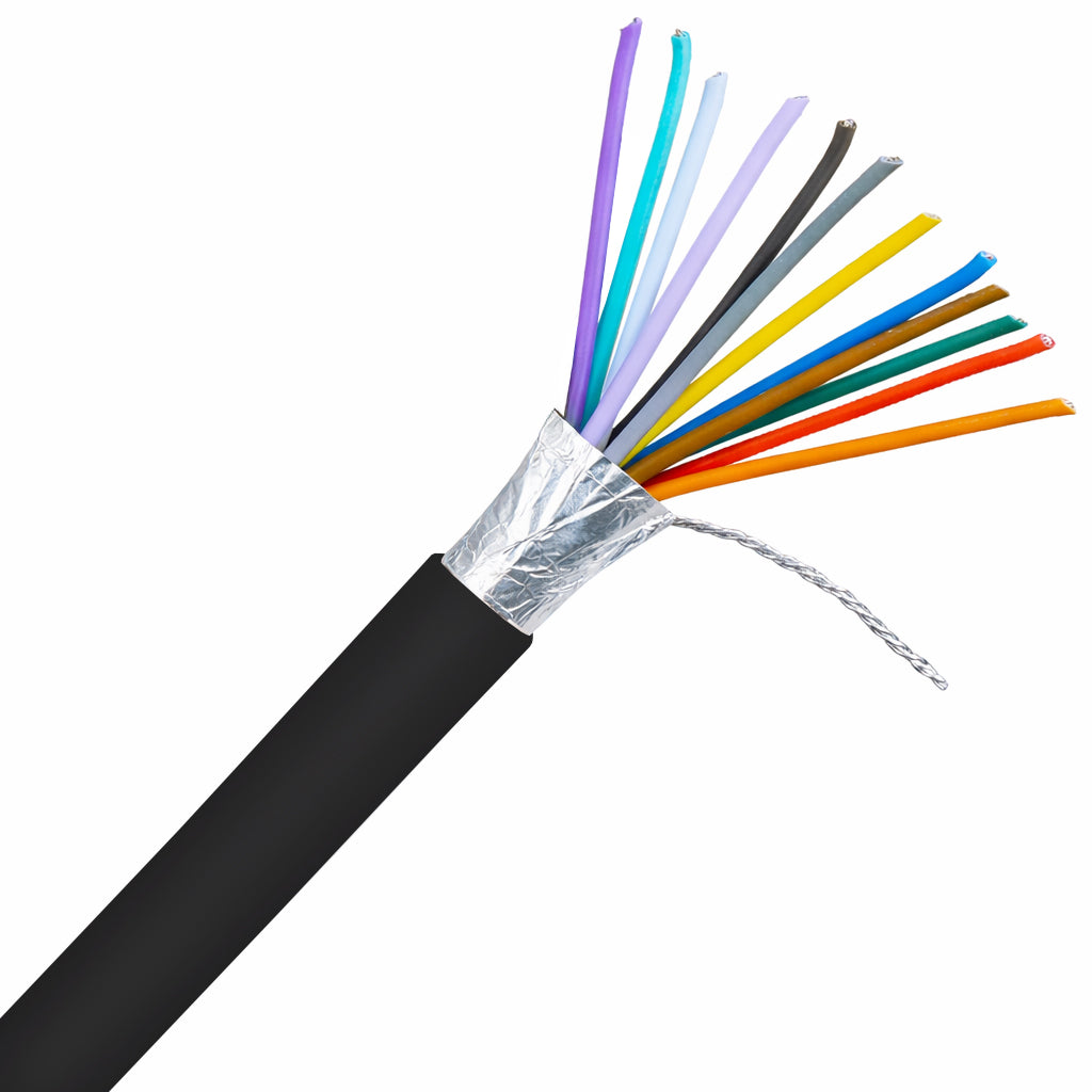 Black 12 Core Screened Direct Burial PE Alarm Cable 100m