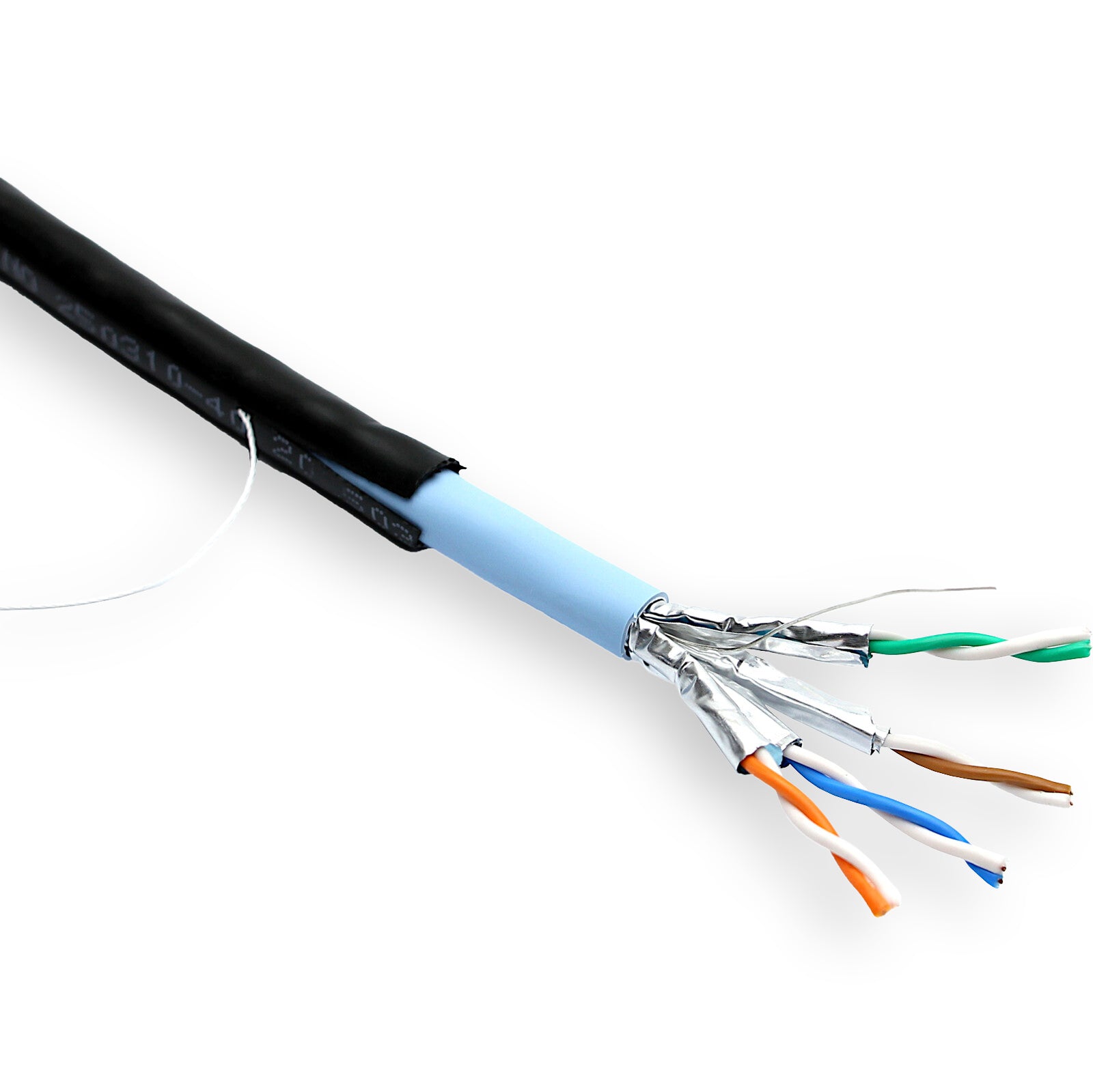 Black Excel Cat6a Double Sheath U/FTP B2ca to Fca PE UV Protection Solid Cable 500m Reel (190-980-DS)