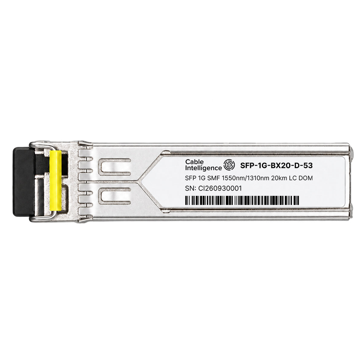Compatible 1000BASE-BX20-D SFP BiDi 1550nm-TX/1310nm-RX 20km SMF DOM LC/UPC Simplex Optical Transceiver Module