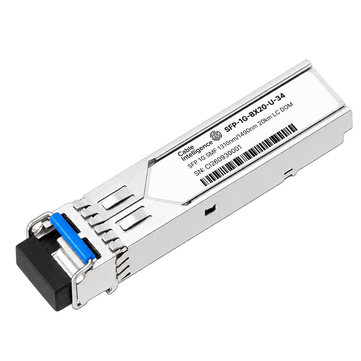 Compatible 1000BASE-BX20-U SFP BiDi 1310nm-TX/1490nm-RX 20km SMF DOM LC/UPC Simplex Optical Transceiver Module